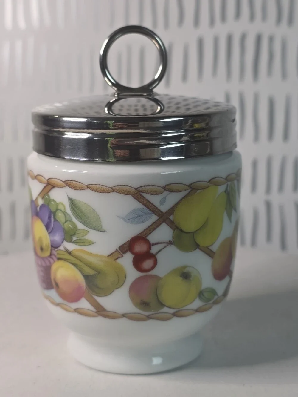 Royal Worcester Egg Coddler King Size Fruit Basket W/Original Box & Booklet